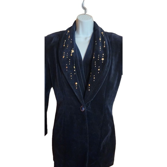 Vintage Cache Studded 2 Piece Jacket Jumpsuit Belted M - Picture 4 of 13
